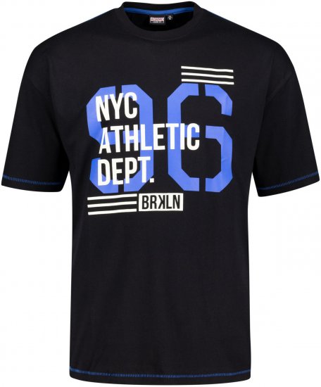 Adamo BRKLN Comfort Fit Printed T-shirt Black - T-shirts - Grote Maten T-shirts Heren