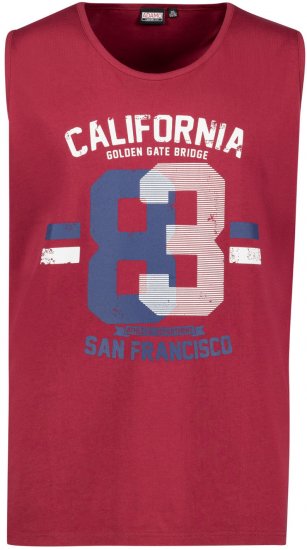 Adamo Golden Gate Comfort Fit Printed Tank-top Burgundy - T-shirts - Grote Maten T-shirts Heren