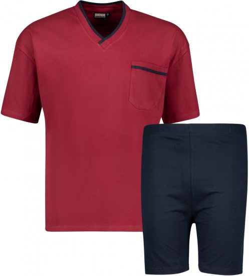 Adamo Ben Short sleeve Pyjama Burgundy - Ondergoed & zwem - Grote Maten Ondergoed Heren