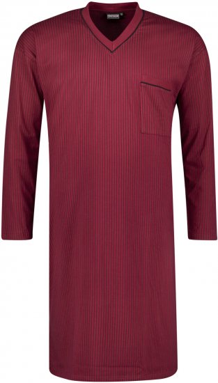 Adamo Gustav Long Nightshirt Burgundy - Ondergoed & zwem - Grote Maten Ondergoed Heren