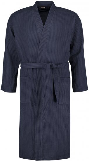 Adamo Jadon Waffelpiqué Bathrobe Navy - Ondergoed & zwem - Grote Maten Ondergoed Heren