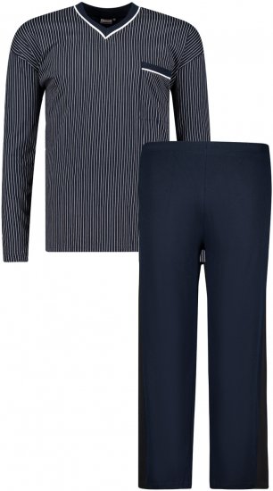 Adamo Gustav Long sleeve Pyjama Navy - Ondergoed & zwem - Grote Maten Ondergoed Heren