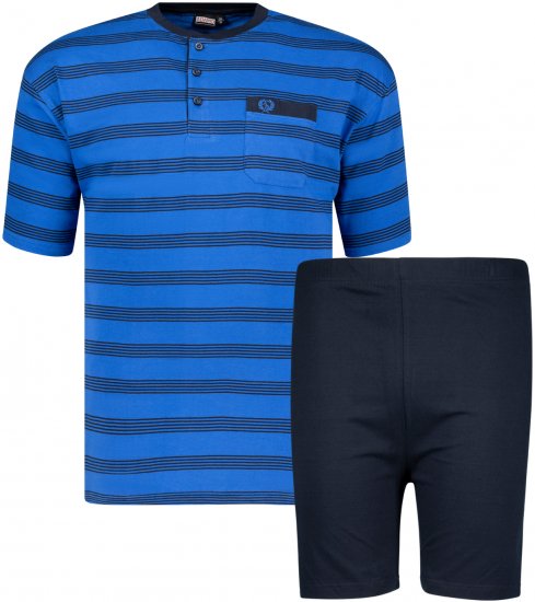 Adamo Anil Serafino Short sleeve Pyjama Royal Blue - Ondergoed & zwem - Grote Maten Ondergoed Heren