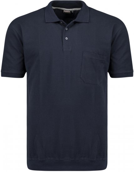 Adamo Kadir Polo Shirt with Cuffed Hem Navy - Polo shirts - Grote Maten Poloshirts Heren