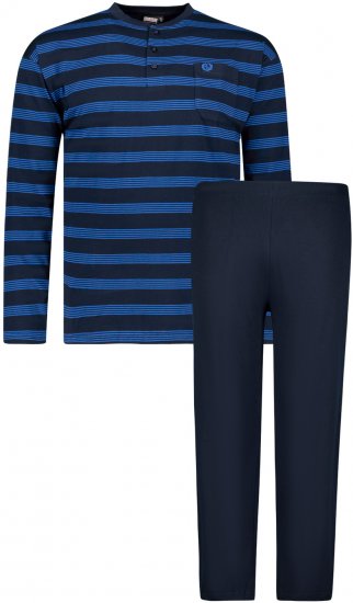 Adamo Alex Serafino Long sleeve Pyjama Navy - Ondergoed & zwem - Grote Maten Ondergoed Heren