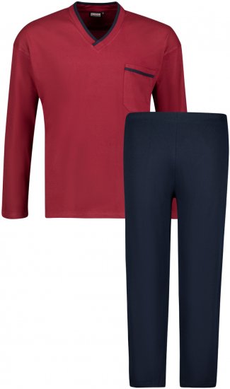 Adamo Beppo Long Sleeve Pyjama Burgundy - Ondergoed & zwem - Grote Maten Ondergoed Heren