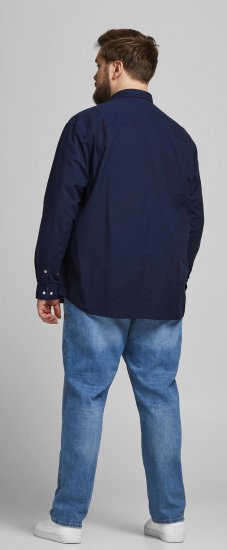 Jack & Jones Summer Shirt L/S Navy - Overhemden - Overhemden Grote Maten Heren