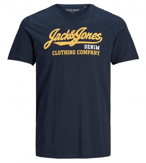 Jack & Jones Logo T-Shirt Navy - T-shirts - Grote Maten T-shirts Heren