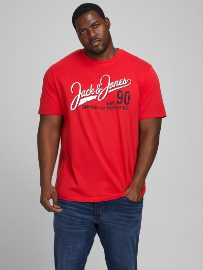 Jack & Jones Elogo T-Shirt True Red - T-shirts - Grote Maten T-shirts Heren