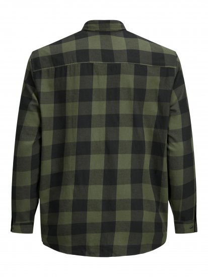 Jack & Jones Gingham L/S Shirt Dusty Olive - Overhemden - Overhemden Grote Maten Heren