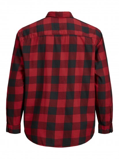 Jack & Jones Gingham Shirt L/S Brick Red - Overhemden - Overhemden Grote Maten Heren