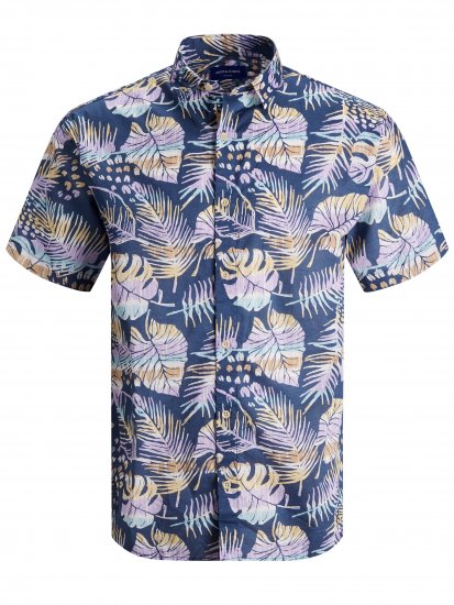 Jack & Jones Hazy S/S Shirts Ensign Blue - Overhemden - Overhemden Grote Maten Heren