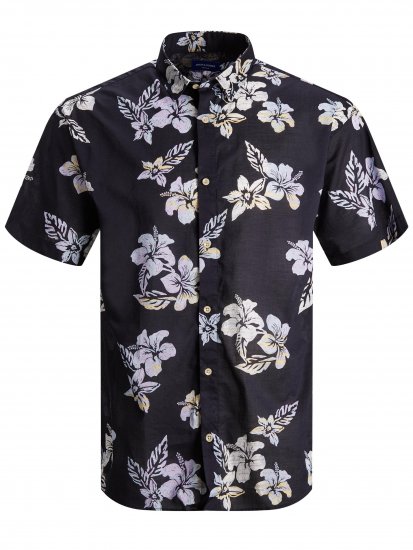 Jack & Jones Hazy Shirt S/S Dark Navy - Overhemden - Overhemden Grote Maten Heren