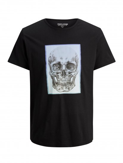 Jack & Jones Gradskull T-Shirt Black - T-shirts - Grote Maten T-shirts Heren