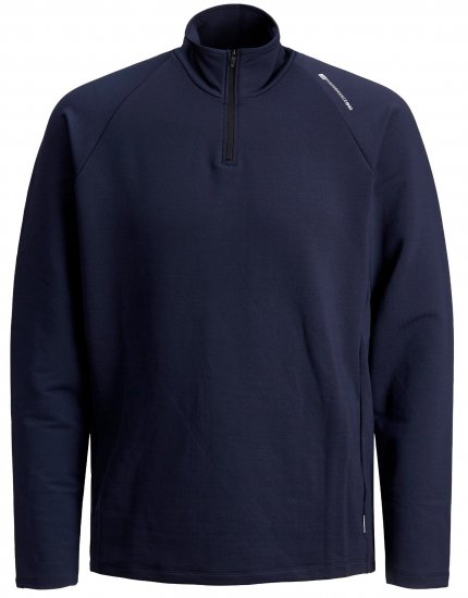 Jack & Jones Running Half Zip Sweat Navy - Sweaters & hoodies - Sweaters & Hoodies Grote Maten Heren
