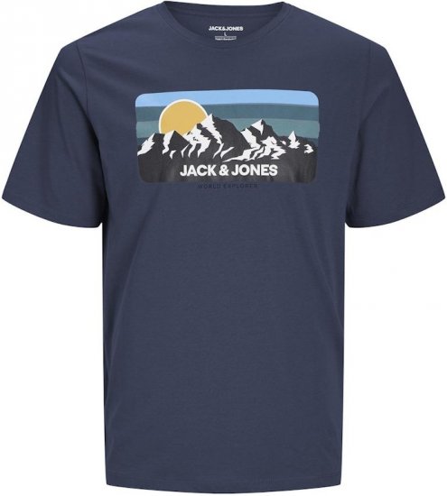 Jack & Jones PEAK T-Shirt Navy Blazer - T-shirts - Grote Maten T-shirts Heren