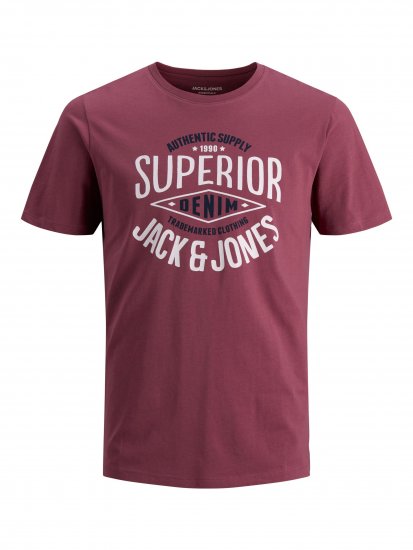 Jack & Jones JJELOGO TEE Hawthorn Rose - T-shirts - Grote Maten T-shirts Heren