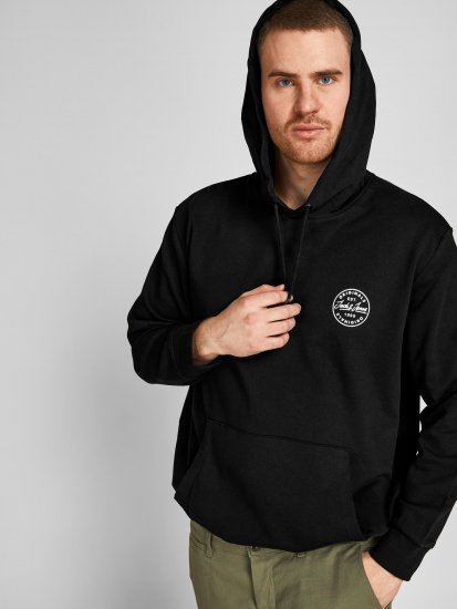 Jack & Jones JJESHARK SWEAT Hoodie Black - Sweaters & hoodies - Sweaters & Hoodies Grote Maten Heren