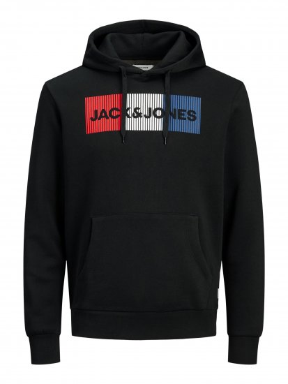 Jack & Jones CORP LOGO Hoodie Black - Sweaters & hoodies - Sweaters & Hoodies Grote Maten Heren