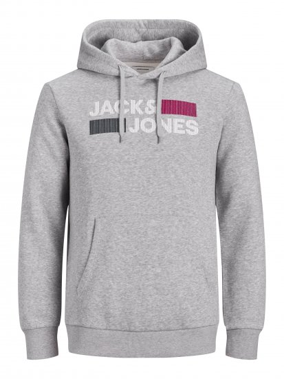 Jack & Jones CORP LOGO Hoodie Light Gray - Sweaters & hoodies - Sweaters & Hoodies Grote Maten Heren