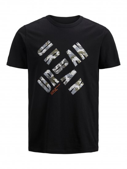 Jack & Jones JCOSTREET TEE Black - T-shirts - Grote Maten T-shirts Heren