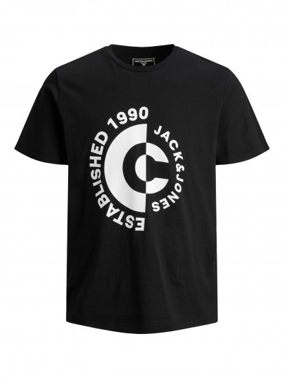 Jack & Jones JCOSPRING T-Shirt Black - T-shirts - Grote Maten T-shirts Heren