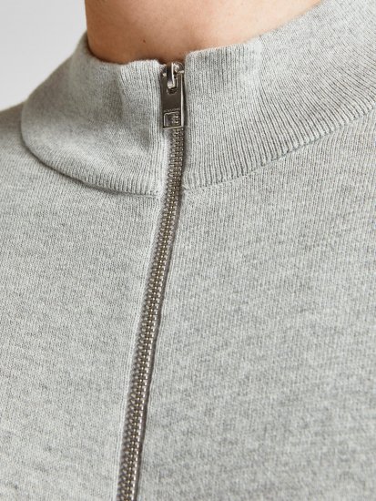 Jack & Jones JJEMIL Knit Turtle Zip Cardigan Light Grey - Sweaters & hoodies - Sweaters & Hoodies Grote Maten Heren