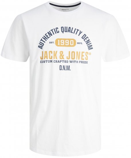Jack & Jones JJSTAMP TEE White - T-shirts - Grote Maten T-shirts Heren