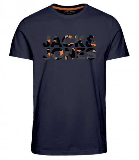 Jack & Jones JJRAMP T-Shirt Soldier Print Navy - T-shirts - Grote Maten T-shirts Heren