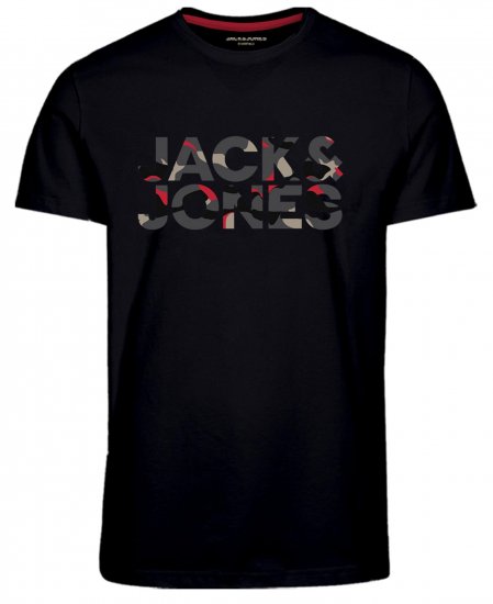 Jack & Jones JJRAMP T-Shirt Soldier Print Black - T-shirts - Grote Maten T-shirts Heren