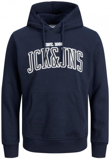 Jack & Jones JJCEMB Hoodie Navy - Sweaters & hoodies - Sweaters & Hoodies Grote Maten Heren