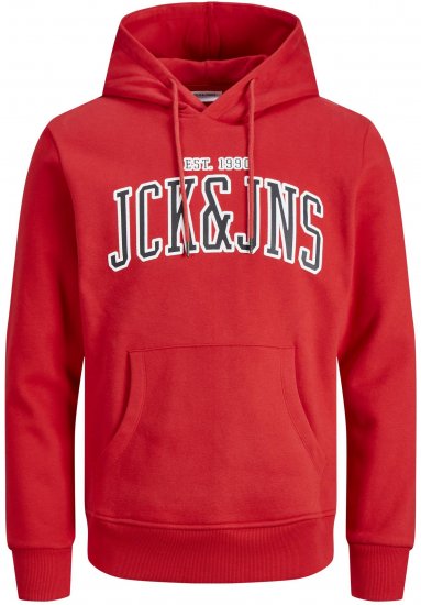 Jack & Jones JJCEMB Hoodie Red - Sweaters & hoodies - Sweaters & Hoodies Grote Maten Heren