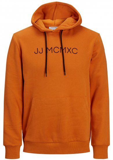 Jack & Jones JJHUGO FLOCK Hoodie Orange - Sweaters & hoodies - Sweaters & Hoodies Grote Maten Heren