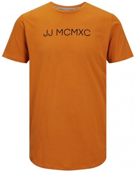 Jack & Jones JJHUGO FLOCK TEE Orange - T-shirts - Grote Maten T-shirts Heren