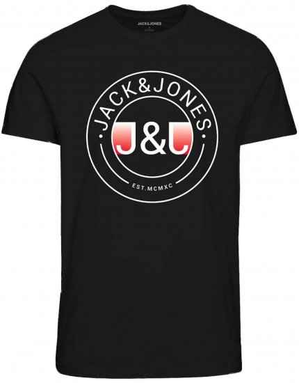 Jack & Jones JJMILAS T-Shirt Black - T-shirts - Grote Maten T-shirts Heren