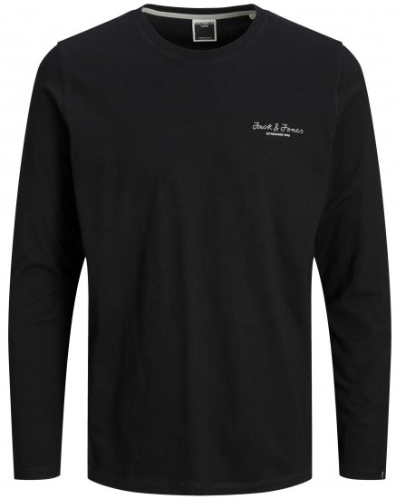Jack & Jones JCOBERG Long sleeve T-shirt Black - T-shirts - Grote Maten T-shirts Heren