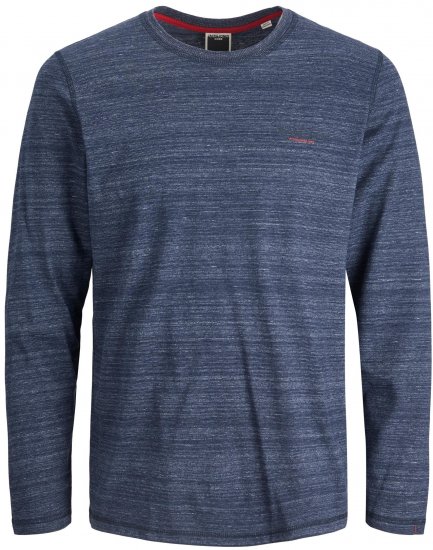Jack & Jones JCOBERG Long sleeve T-shirt Navy - T-shirts - Grote Maten T-shirts Heren