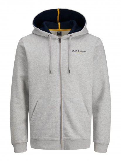 Jack & Jones JCOBERG SWEAT ZIP Hoodie Grey Melange - Sweaters & hoodies - Sweaters & Hoodies Grote Maten Heren