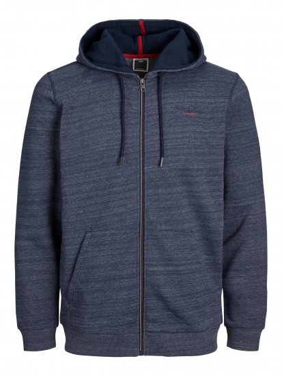 Jack & Jones JCOBERG SWEAT ZIP Hoodie Navy - Sweaters & hoodies - Sweaters & Hoodies Grote Maten Heren