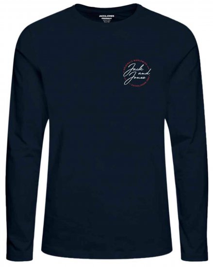 Jack & Jones JORJERRYS TEE LS Navy - T-shirts - Grote Maten T-shirts Heren
