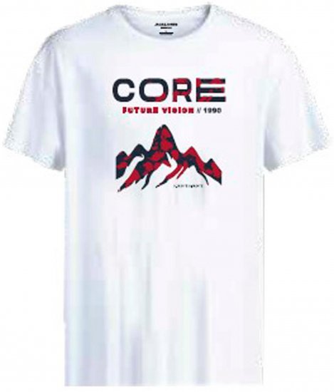 Jack & Jones JCOBOOSTER T-Shirt White - T-shirts - Grote Maten T-shirts Heren