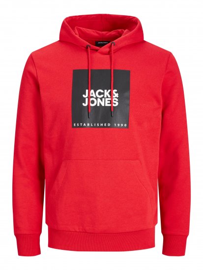 Jack & Jones JJLOCK SWEAT HOOD Red - Sweaters & hoodies - Sweaters & Hoodies Grote Maten Heren