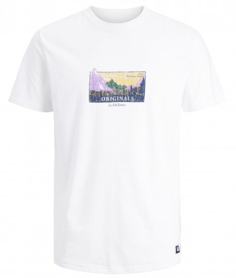 Jack & Jones JORWOODLANDGRAPHIC T-Shirt White - T-shirts - Grote Maten T-shirts Heren