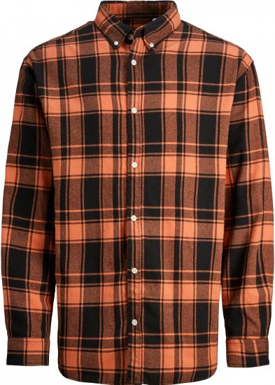 Jack & Jones JORCOZY FLANNEL CHECK SHIRT LS Ginger - Overhemden - Overhemden Grote Maten Heren