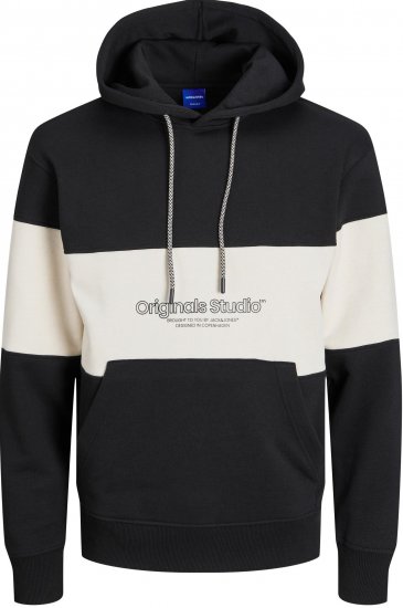 Jack & Jones JORLAKEWOOD SWEAT HOODIE Blocking Black - Sweaters & hoodies - Sweaters & Hoodies Grote Maten Heren