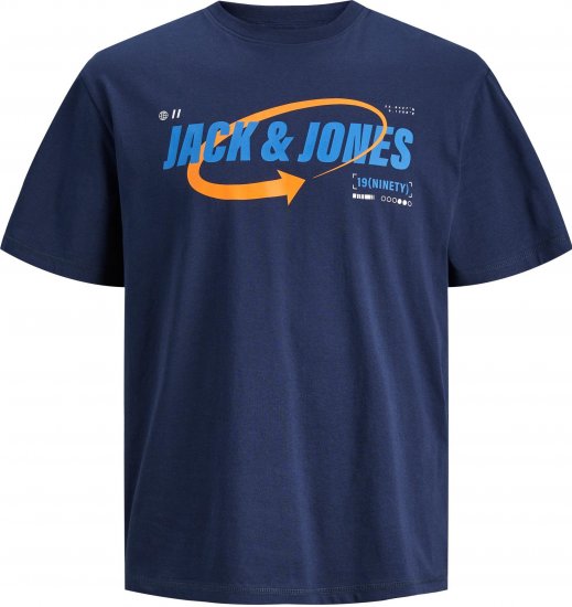 Jack & Jones JCOBLACK TEE SS CREW NECK navy blazer - T-shirts - Grote Maten T-shirts Heren