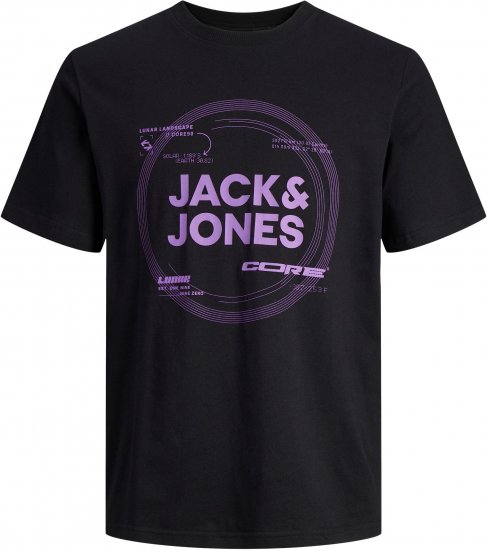 Jack & Jones JCOPILOU TEE SS CREW NECK Black - T-shirts - Grote Maten T-shirts Heren