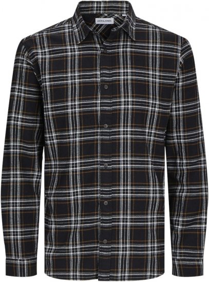 Jack & Jones JOSHUA LS Flannel Shirt Black - Overhemden - Overhemden Grote Maten Heren
