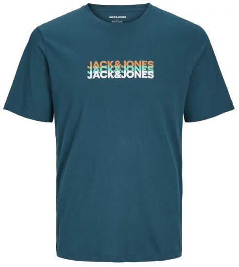 Jack & Jones JJCYBER T-Shirt Deep Teal - T-shirts - Grote Maten T-shirts Heren