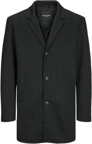 Jack & Jones JJCHUCK Overcoat Black - Jassen - Grote Maten Herenjassen